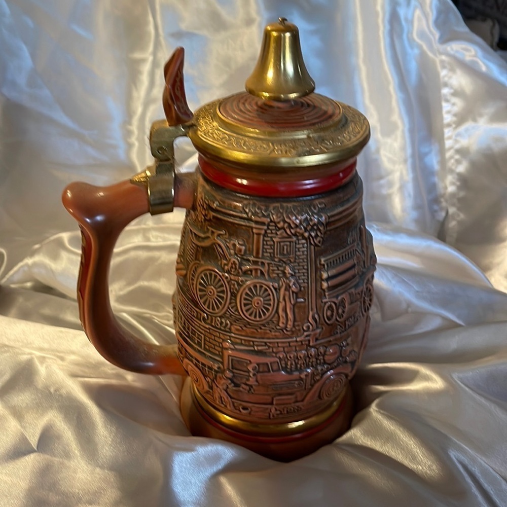 Tribute to American Firefighters Collectible Numbered Stein by Avon